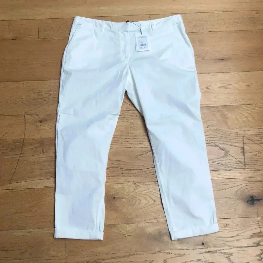 NWT Theory White Treeca 2 Cuff Patton Pant. Size 14